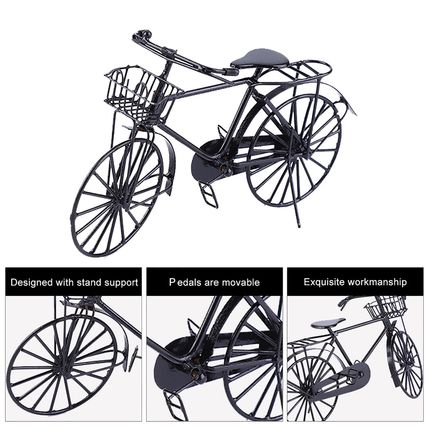 1:12 Miniature Metal Bike – Dollhouse Bicycle Decoration Accessory with Movable