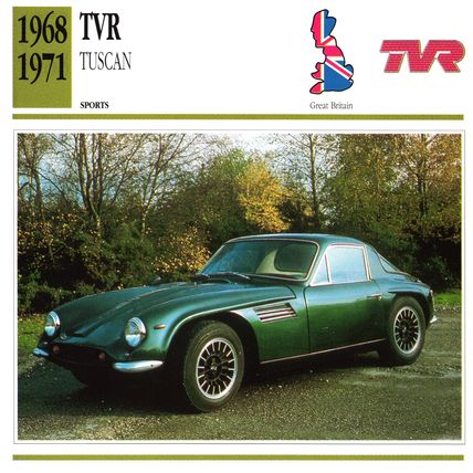 Collectors Club card. Classic Cars. TVR Tuscan