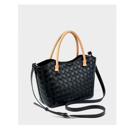 Genuine Leather Women's Handbag Ladies Shoulder Tote Bag Black