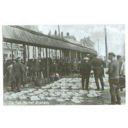 The Fish Market, Brixham, Repro, Postcard Size Photographic Image