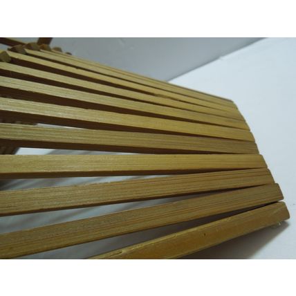 Vintage MCM folding Wooden Basket for table, fruit basket, mail, ect. 9.5"