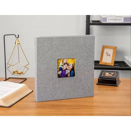 Linen Cover Photo Album / Scrap Book - Grey
