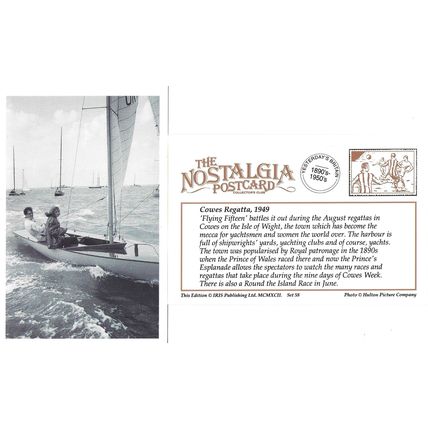 Postcard Cowes Regatta 1949 Yacht Flying Fifteen Isle of Wight - Nostalgia