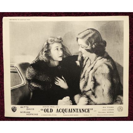 OLD ACQUAINTANCE (1943) UK FOH / Lobby card ***Bette Davis***