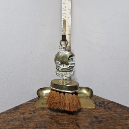 Vintage Brass Nautical Theme Crumb Tray and Brush Set