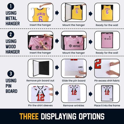 Jersey Wooden Frame Display Case -Shadow Box with 98% UV Protection Acrylic and