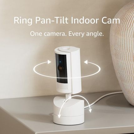 Ring Pan-Tilt Indoor Cam | See All around with 360° Pan Coverage, HD Video, plus