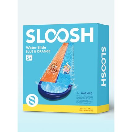 Sloosh 32.5FT Double Water Slides, Heavy Duty Lawn Slip and Slide with Sprinkler