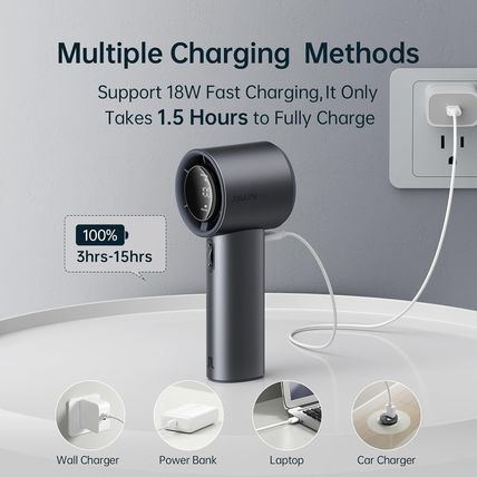 JISULIFE Portable Handheld Fan,Speed(1-100) Adjustable Turbo Mini Fan,5000Mah Ba