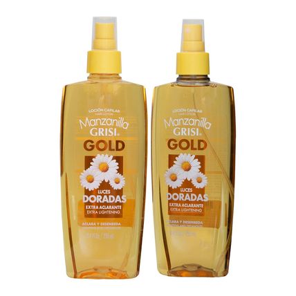 Manzanilla Grisi Hair Lotion Gold, Hair Lotion with Chamomile Extract, 2-Pack of