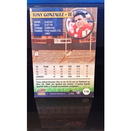 TONY GONZALEZ 2000 PACIFIC FOOTBALL CARD #178