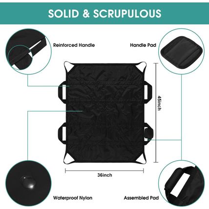 45" X 36" Positioning Bed Pad with Handles Washable Draw Sheets for Hospital Bed