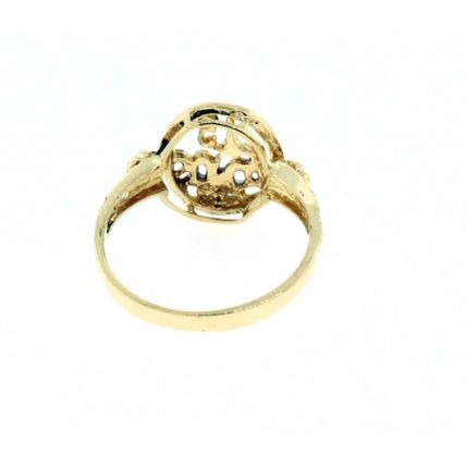 14k Solid Gold Multi Tone Two Color Sweet 15 Oval Ring 15 años Oro Size 6.75