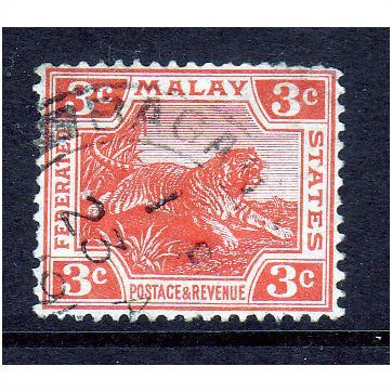 MALAYSIA 1909 SG34 3c CARMINE FINE USED