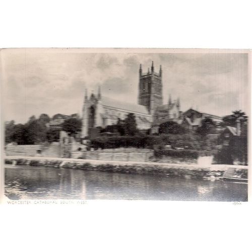 WORCESTER CATHEDRAL postcard c.1940/early 50s George Vl green stamp =
