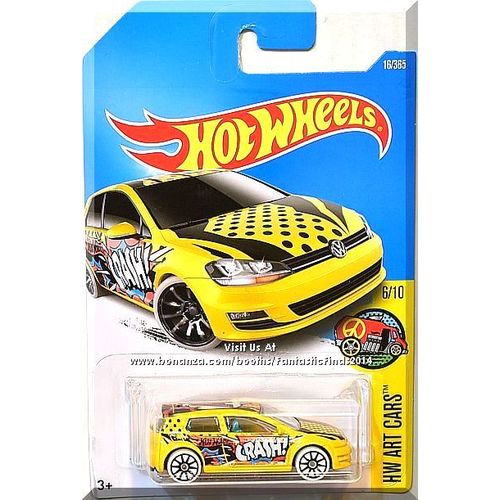 Hot Wheels - Volkswagen Golf MK7: HW Art Cars #6/10 - #16/365 (2017) *Yellow*