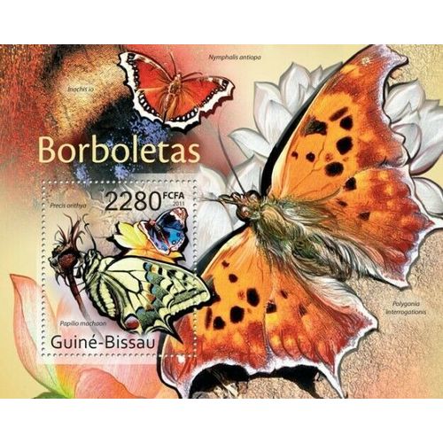 GUINE BISSAU 2011 SHEET MNH BUTTERFLIES PAPILLONS SCHMETTERLINGEN BORBOLETAS 4A