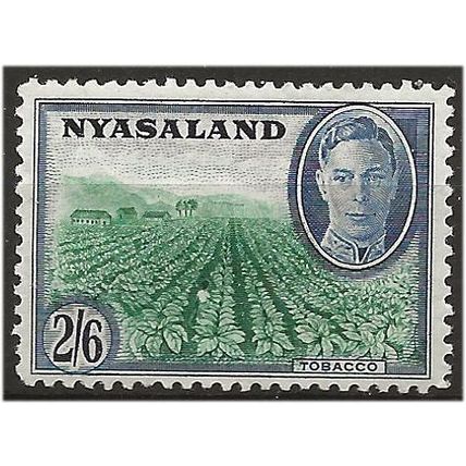 Nyasaland 1945 SG154 2/6d Emerald & Blue Mounted Mint . .. .