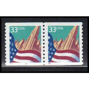 3280 33c U.S. Flag Over City Fine MNH CNP Left 2222 PA2062