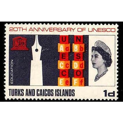 Turks & Caicos Islands 1966 UNESCO 1d MH Stamp QE II