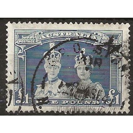 Australia 1938 SG178 £1 Bluish-Slate Good+/Fine Used ..