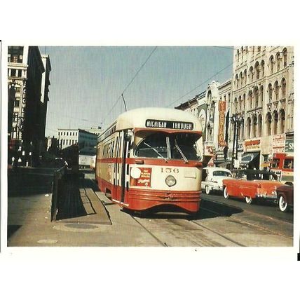 DETROIT STREET RAILWAYS Car 156 Postcard (CT B-001)