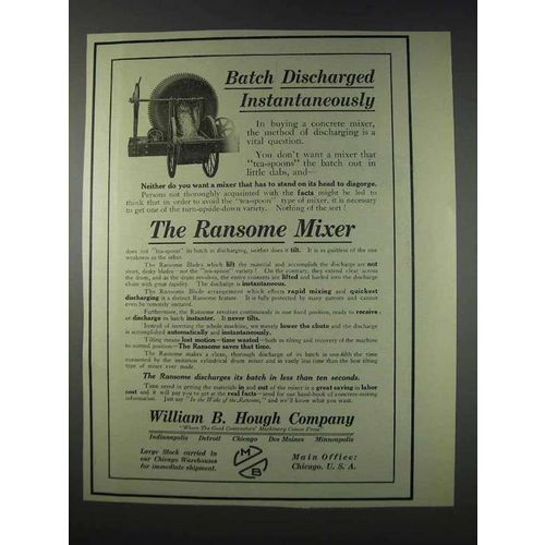 1910 Ransome Concrete Mixer Ad - Batch Discharged