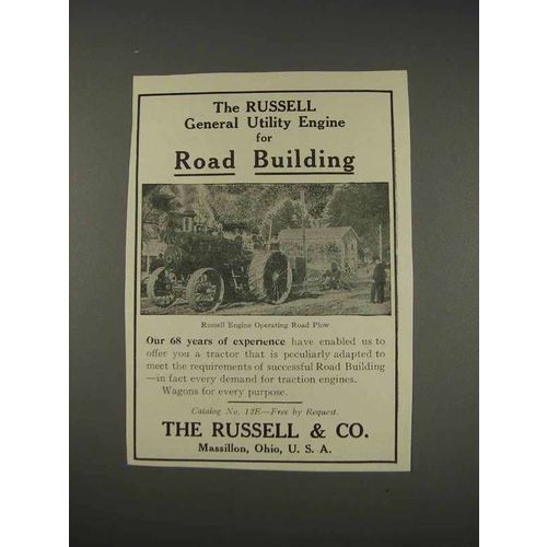 1910 Russell General Utility Engine Ad - Road Building