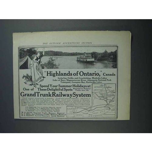 1912 Grand Trunk Railway System Ad - Highlands Ontario