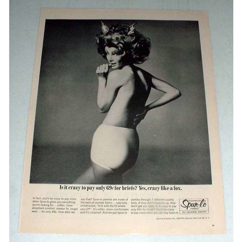 1965 Spun-lo Panties Ad - Crazy Like A Fox!