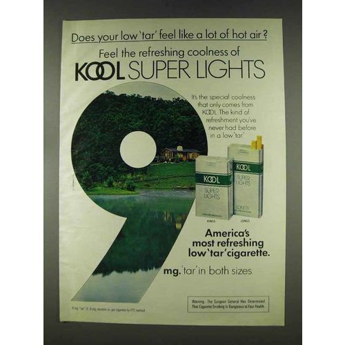 1978 Kool Super Lights Cigarettes Ad - A Lot of Hot Air