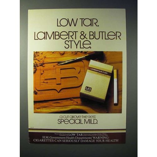 1980 Lambert & Butler Special Mild Cigarette Ad - Style