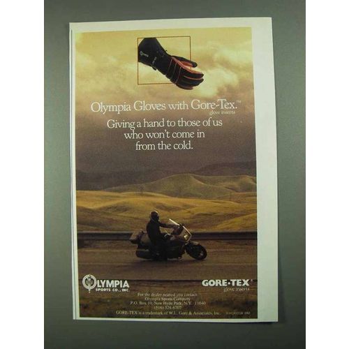 1988 Olympia Motorcycle Gloves Ad - Gore-Tex