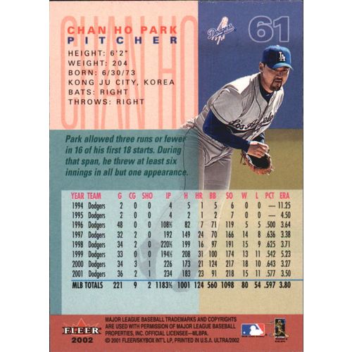 2002 Ultra Baseball Chan Ho Park #61