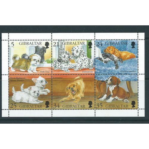 gibraltar stamps sg 761 sg 761 mnh puppies dogs mnh sheetlet