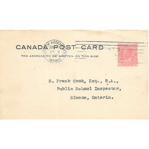 Canada #P33f Postal Card USED 1921 Admiral HOA Ontario cancel
