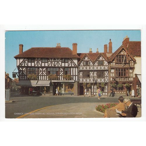 Garrick Inn and Harvard House Stratford-upon-Avon Postcard 3383