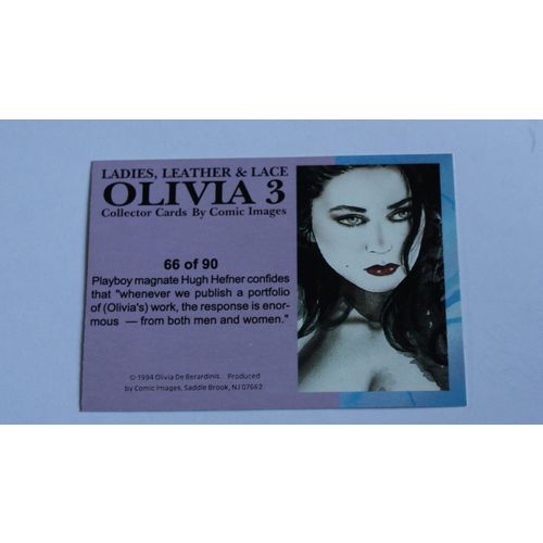 Olivia 3 Ladies, Leather & Lace Base trading card # 66 (A) 1994, Comic Images