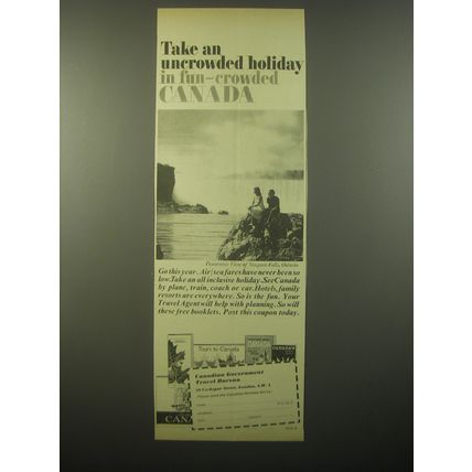 1965 Canada Tourism Ad - Take an uncrowded holiday