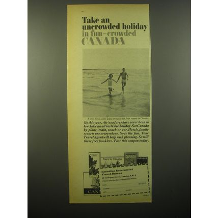 1965 Canada Tourism Advertisement - Take an uncrowded holiday