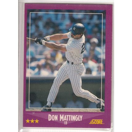 1988 Score Don Mattingly baseball card #1 – HOF