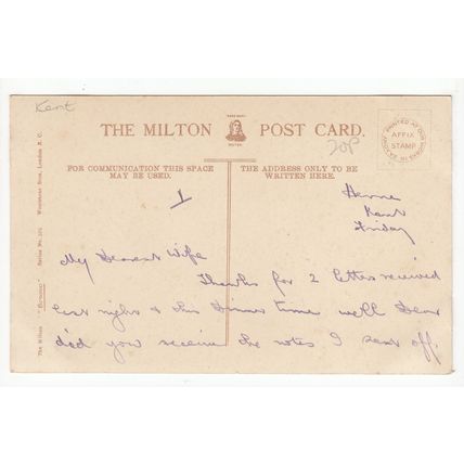 Rough Sea at Herne Bay Postcard Kent Milton 505