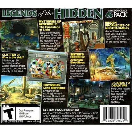 LEGENDS of the HIDDEN (6 Pack) (PC-DVD, 2014) - NEW DVD in SLEEVE