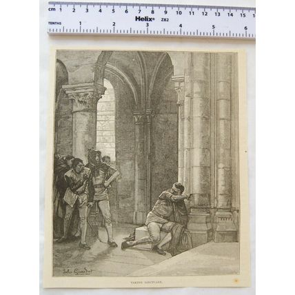 Vintage engraving: Taking Sanctuary