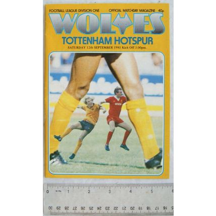 1981 programme Wolverhampton Wanderers v. Tottenham Hotspur