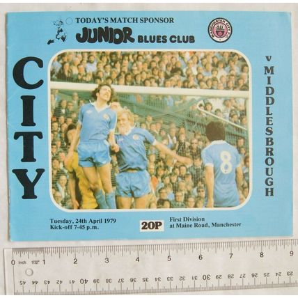 1979 programme Manchester City v. Middlesbrough, 24/4