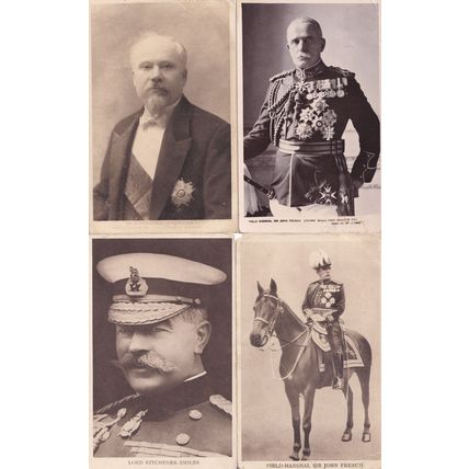 Sir John French Lord Kitchener Smiles 4x Military Leader WW1 Postcard s