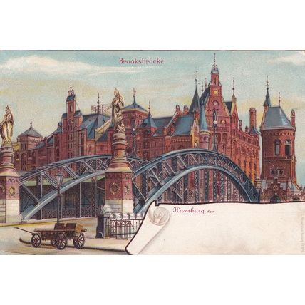 Hamburg Brooksbrucke Antique German Postcard