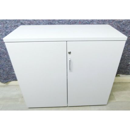 Actiu White Double Door Adjustable shelve Wooden Storage Cabinet