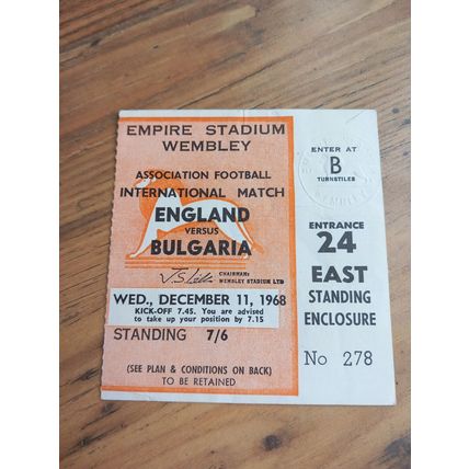 1968 England v Bulgaria Programme & Ticket